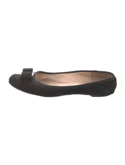 Pre-owned Ferragamo Ballet Flats In Black