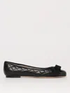 Ferragamo Ballet Flats Varina Patent Leather In Black