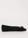 Ferragamo Ballerina Bow Black Var In Black