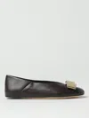 Ferragamo Vara Bow-detail Ballet Flats In Grey