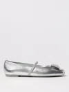 Ferragamo Zina Silver Ballerinas In Silver
