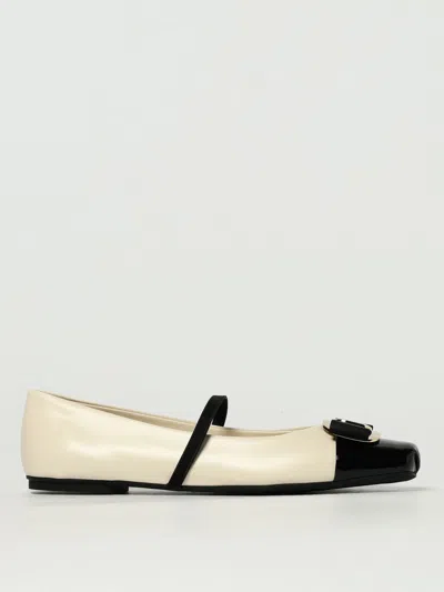 Ferragamo Ballerina New Vara  In Pelle In White