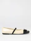 Ferragamo Vara Plate Two-tone Ballet Shoes In Neutral