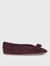 Ferragamo Vanna Vara-bow Suede Ballet Flats In Burgundy