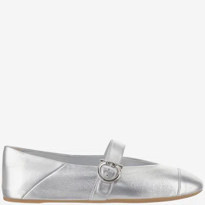Ferragamo Ballet Flats Ornament Hooks In Silver