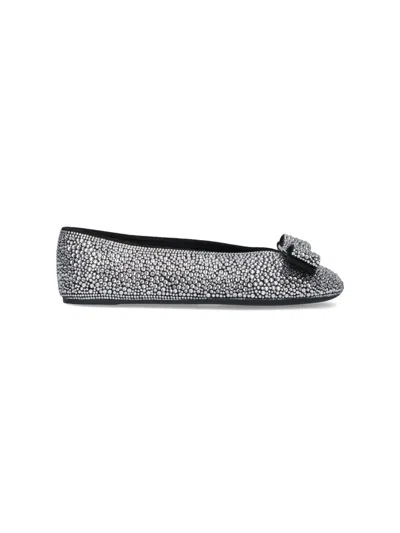 FERRAGAMO BALLET FLATS WITH RHINESTONES