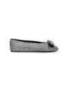 Ferragamo Ballerina Shoes With Bow And Embellishments In Silver