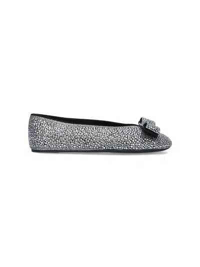 FERRAGAMO BALLET FLATS WITH RHINESTONES