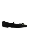 Ferragamo New Vara Bow-embellished Ballet Flats In Black