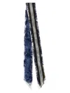 Ferragamo 'engraving' Print Bandeau Scarf In Blue