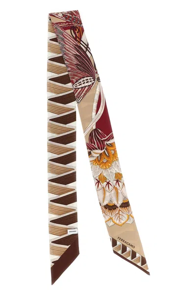 Ferragamo Mini Bandeau Scarf Giada Geometric Floral In Multi