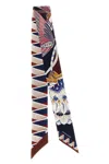 Ferragamo Mini Bandeau Scarf Giada Floral Geometric In Multi