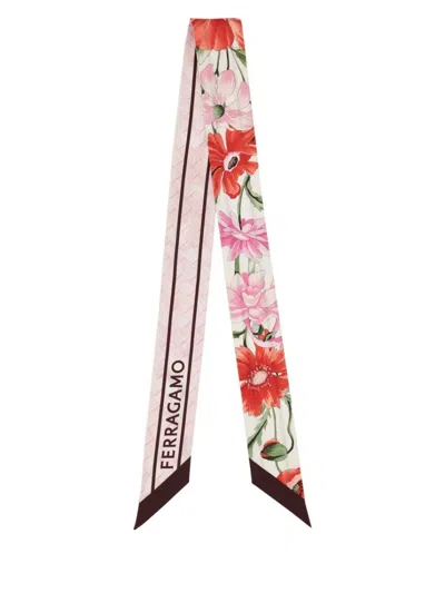 Ferragamo Floral Print Rectangular Scarf In Multicolor
