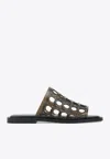 Ferragamo Suede Barbados Slippers Featuring Cut-out Detailing In Black