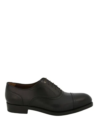 Ferragamo Baron Leather Oxfords In Blue