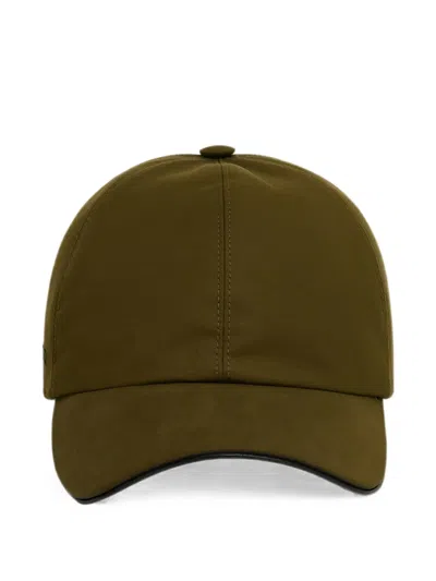 Ferragamo Baseball Cap With Tonal Signature In Green