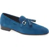 Ferragamo Basilea 2 Tassel Loafer In Teal Blue
