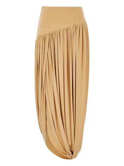 Ferragamo Skirt With Basque Detail In Neutral