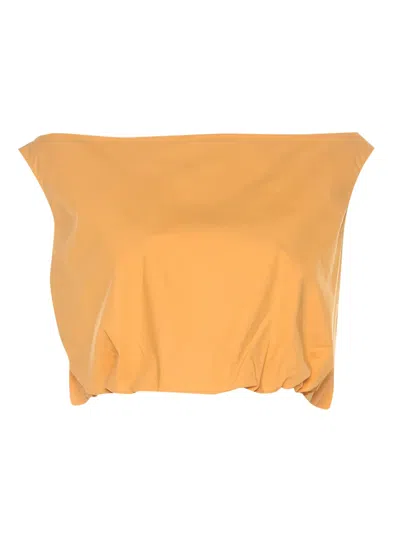 Pre-owned Ferragamo Bateau-neckline Crop Top In Orange