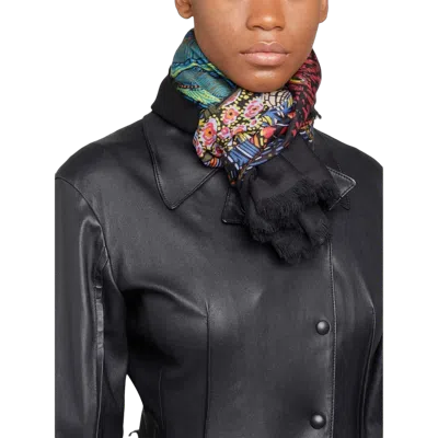 Ferragamo Batik-print Wool-cashmere Shawl In Multi