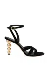 Ferragamo Bauble-heel Strappy Sandals In Black