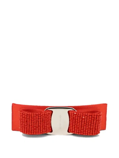 FERRAGAMO BEADED BOW HAIRCLIP