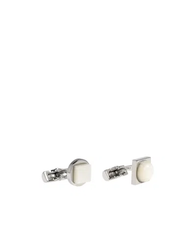 Ferragamo Beaded Cufflinks In Metallic