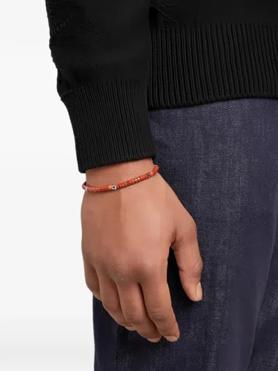 Ferragamo Beaded Gancini Bracelet In Burgundy