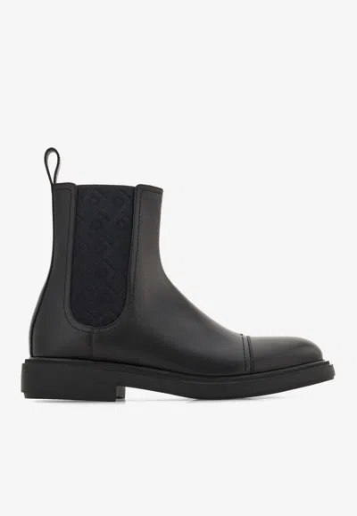 Ferragamo Beat Leather Ankle Boots In Black