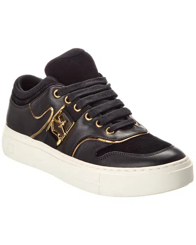 Ferragamo Beck Suede & Leather Sneaker In Black