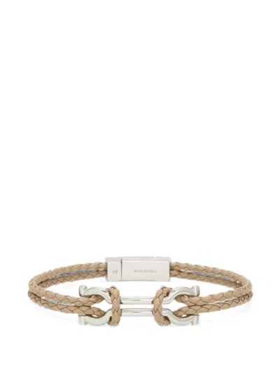 Ferragamo Beige Brass Bracelets In Gold
