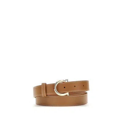 Ferragamo Women Gancini Belt In Brown