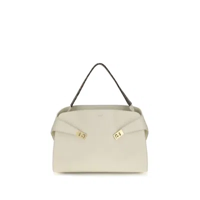 Ferragamo Beige Calf Leather Bos Taurus Shoulder Women's Bag In Sand
