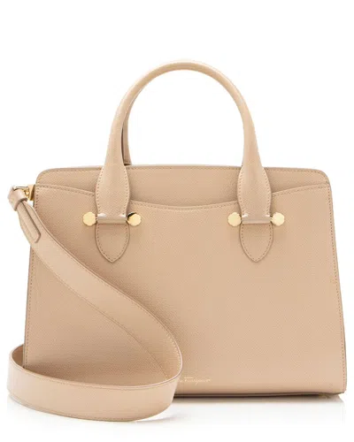 Pre-owned Ferragamo Beige Calfskin Today Mini Tote (authentic Pre-loved)