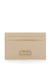 Ferragamo Beige Card-holder With Gancini Detail In Neutral