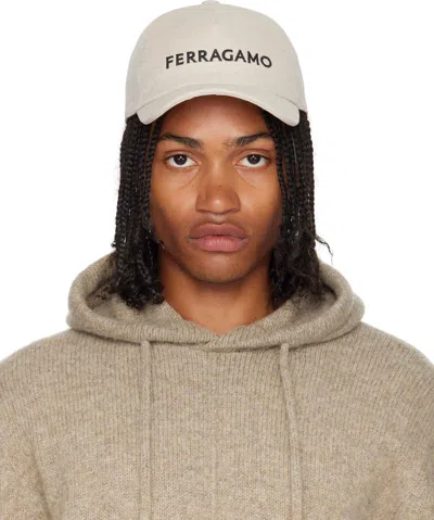 Ferragamo Beige Core Signature Cap