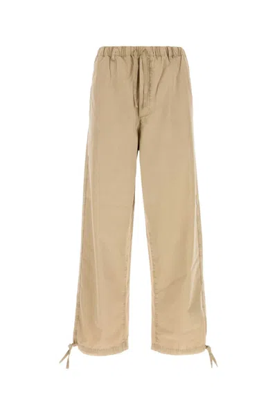 Ferragamo Beige Cotton Blend Pant In Multi