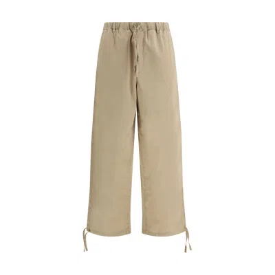 Ferragamo Beige Cotton Casual Pants In Brown