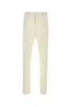 Ferragamo Beige Flat Front Pants In Beige