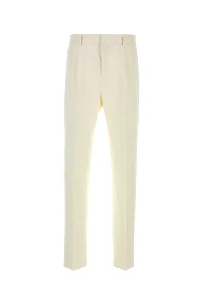 FERRAGAMO MEN BEIGE FLAT FRONT PANTS