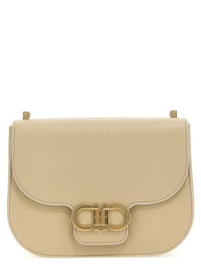 FERRAGAMO BEIGE GANCINI CROSSBODY BAG