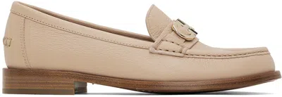 Ferragamo Beige Gancini Loafers In 002 Petal