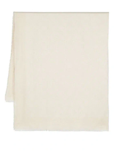 Ferragamo Jacquard-logo Lurex Scarf In Neutrals