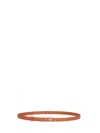Ferragamo Women Beige Hammered Calfskin Gancini Belt In Orange