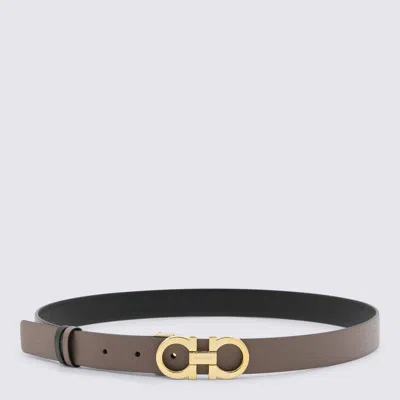 Ferragamo Beige Leather Belt In Brown