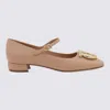 Ferragamo Marry Maxi Gancini Ballet Flats In Neutral