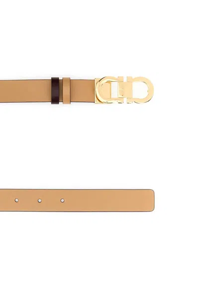 Ferragamo Beige Leather Reversible Belt
