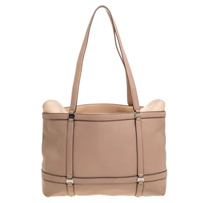 Ferragamo Beige Leather Tote In Neutral