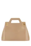 Ferragamo Beige Leather Wand Bag In Biege