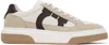 Ferragamo Beige Low Top Gancini Ornament Sneakers In Stone Mascarpone